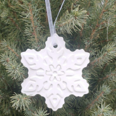 Гіпсова фігурка для розмальовування. Новорічна іграшка, Сніжинка
