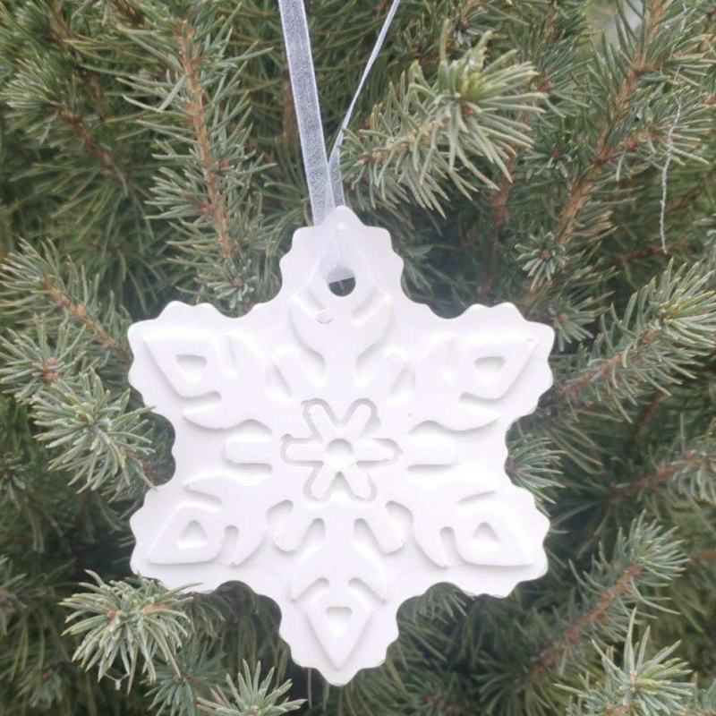 Гіпсова фігурка для розмальовування. Новорічна іграшка, Сніжинка