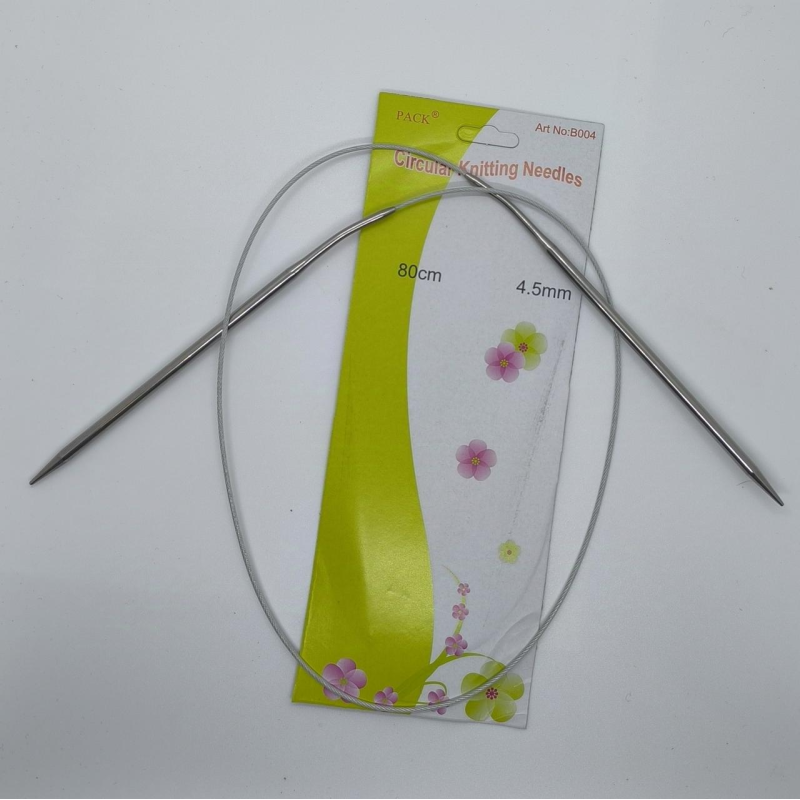 Спиці для в“язання на тросику No4,5 сталеві 80 см Спиці для в“язання на тросику No4,5 сталеві 80 см