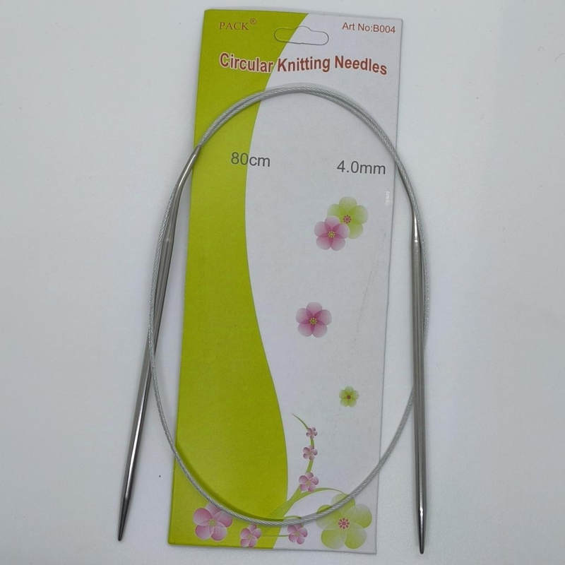 Спиці для в“язання на тросику No4,0 сталеві 80 см Спиці для в“язання на тросику No4,0 сталеві 80 см