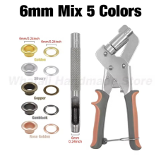 Пристрій для встановлення люверсів 6-9 мм із люверсами різних кольорів