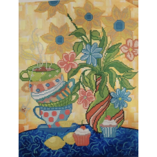 Схема для вишивання бісером. Чашки