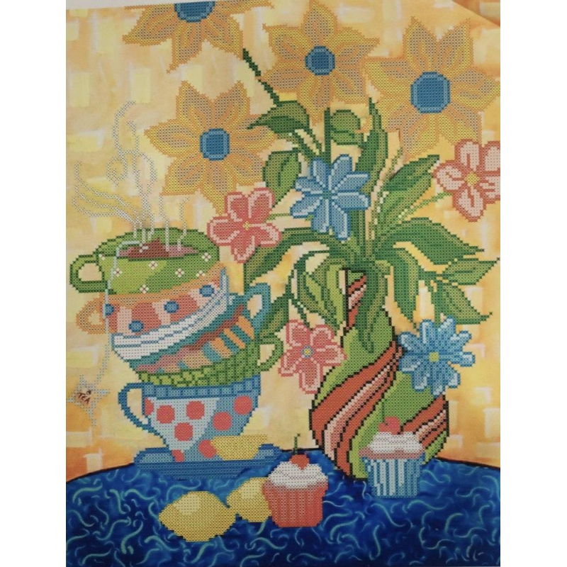 Схема для вишивання бісером. Чашки