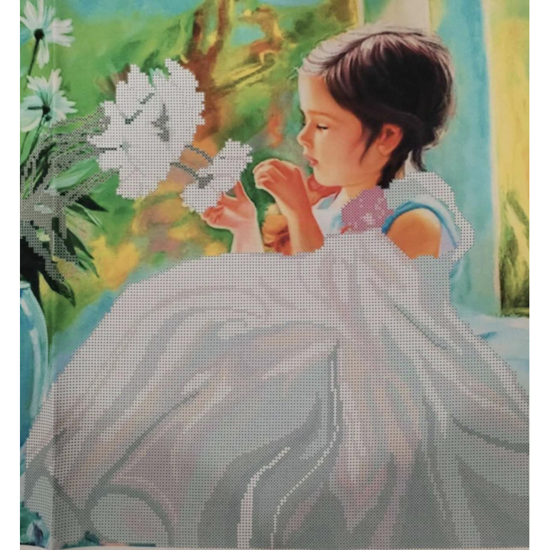 Схема для вишивання бісером. Ворожіння на ромашках.