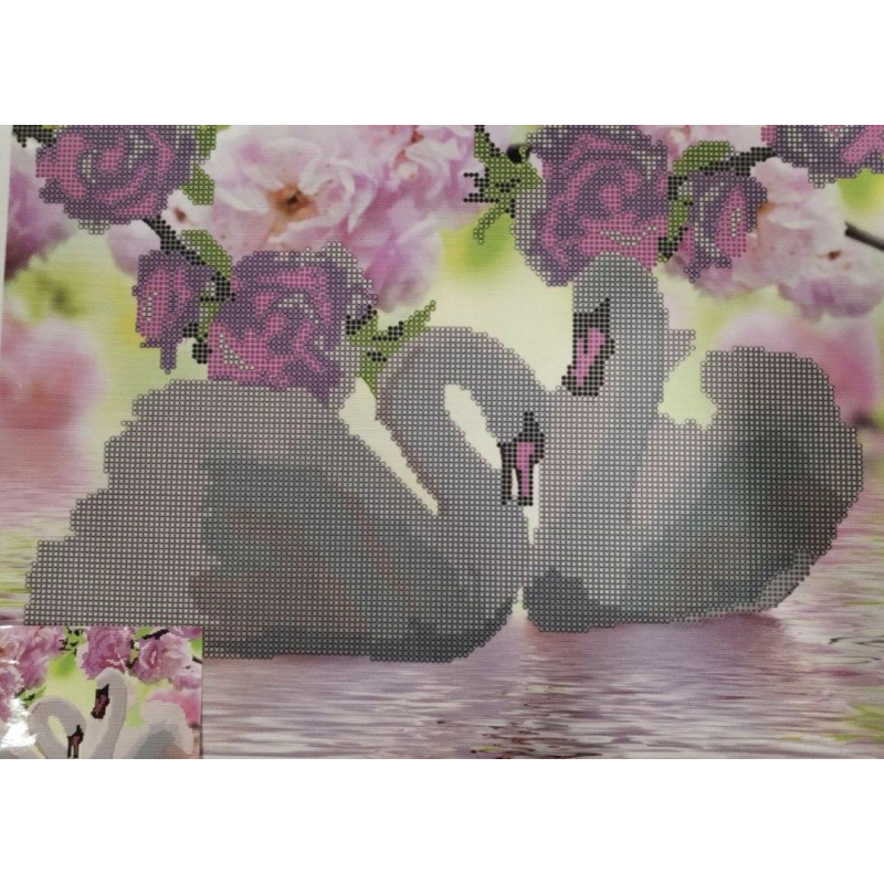 Схема для вишивання бісером. Лебеди