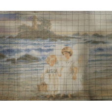 Схема для вишивання бісером і хрестиком. Діти та мийок.