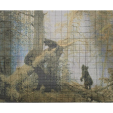 Схема для вишивання нитками або бісером. Ранок у сосновому бору.