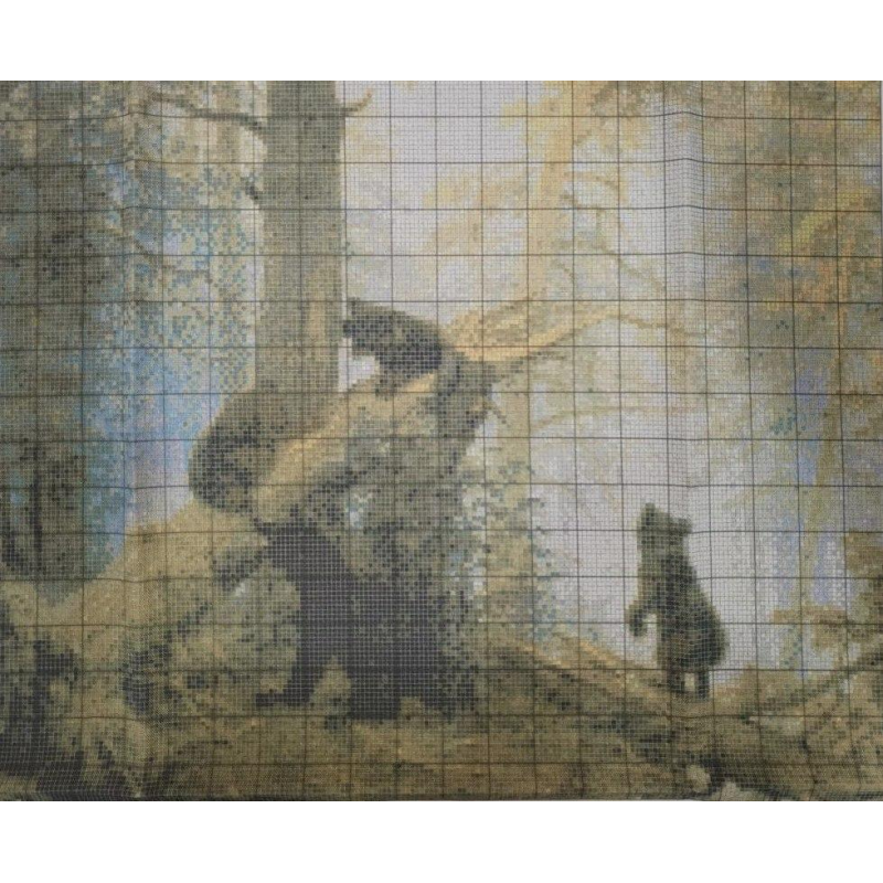 Схема для вишивання нитками або бісером. Ранок у сосновому бору.