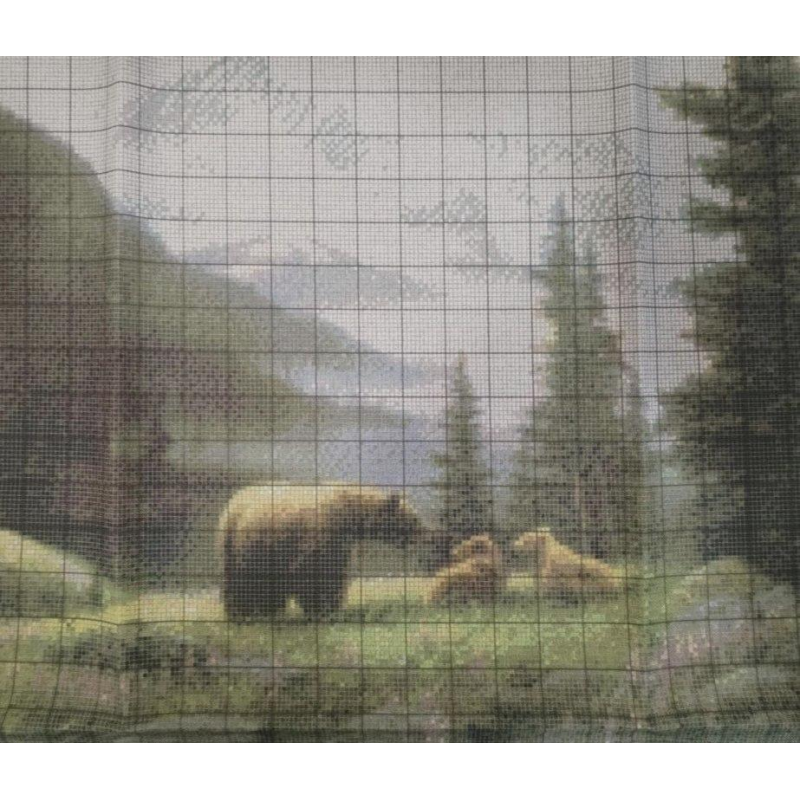 Схема для вишивання нитками або бісером. Ведмеді.