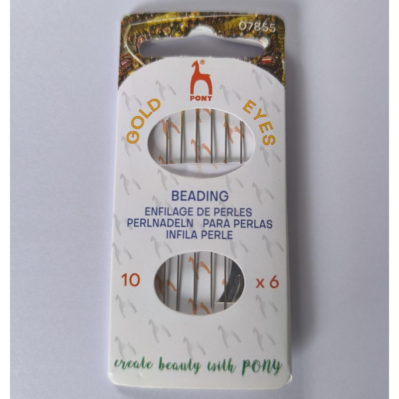 Голка Pony бісерна з нитковтягувачем No10 6 шт.