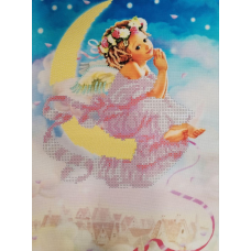 Схема для вишивання бісером і хрестиком. Дівчинка у віночку.
