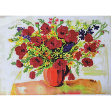 Схема для вишивання бісером. Маки