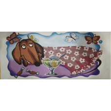 Схема для вишивання бісером. Такса з морозивом.