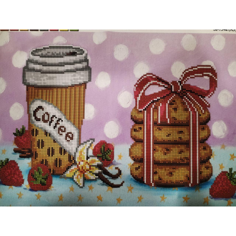 Схема для вишивання бісером. Кава з печивом Схема для вишивання бісером. Кава з печивом