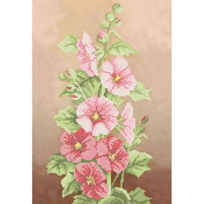 Схема для вишивання бісером. Мальви