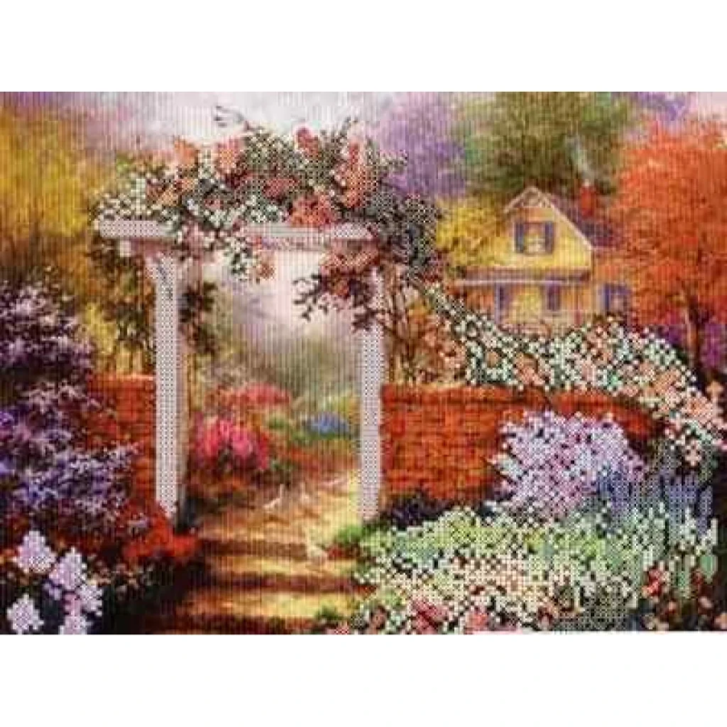 Схема для вишивання бісером. Арка з квітів.