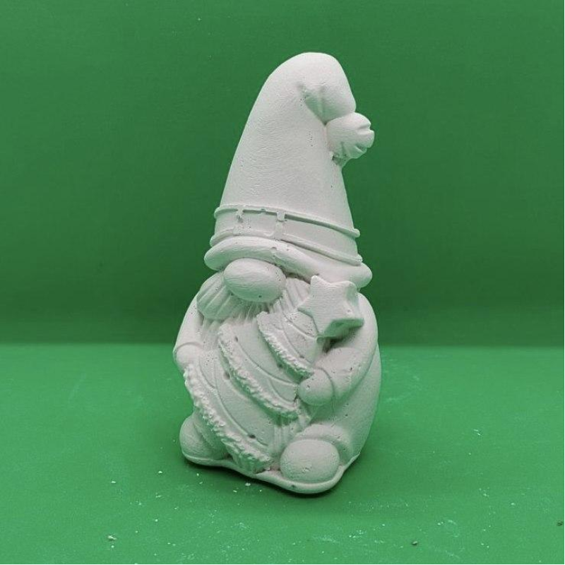 Гіпсова фігурка для розмальовування. Гномік із ялинкою.