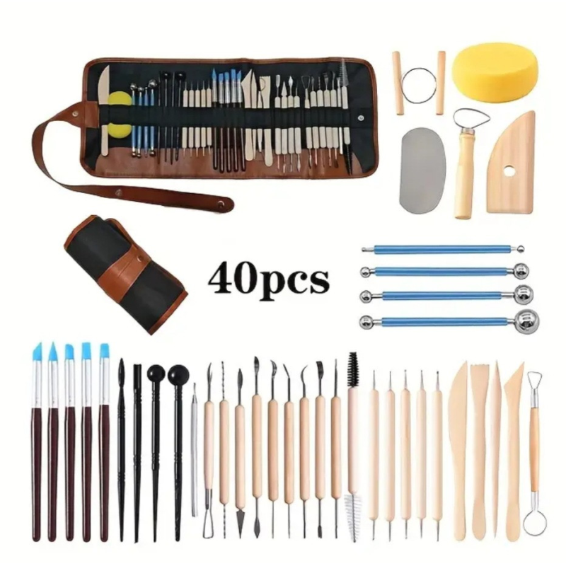 Набір інструментів для скульптури та ліплення, художні стеки 40 шт.