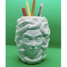 Стаканчик для олівців гіпсовий без покриття, Медуза Горгона.