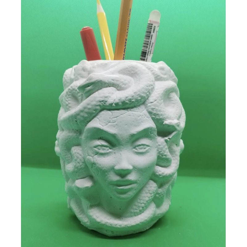 Стаканчик для олівців гіпсовий без покриття, Медуза Горгона.