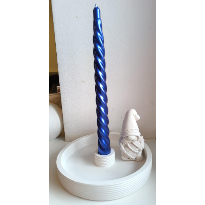 Підсвічник гіпсовий без покриття, Круглий