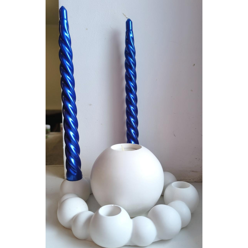 Підсвічник гіпсовий без покриття, Круглий на 4 совочки, 20 см. Основа для композиції