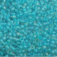 Бісер прозорий, райдужний, бірюзовий 10 г, No10