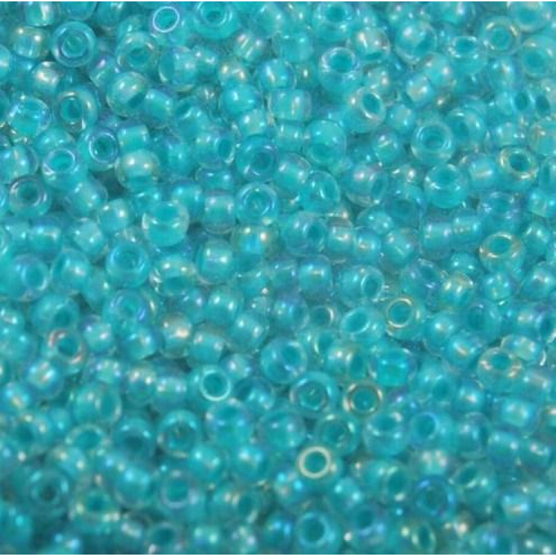 Бісер прозорий, райдужний, бірюзовий 10 г, No10