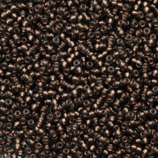 Бісер блискучий, глянсовий, сірий із мідною серединкою 10 г, No10