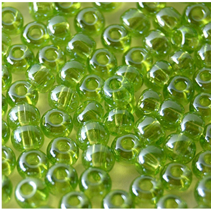Бісер прозорий глазурований салатовий 10 г, No10