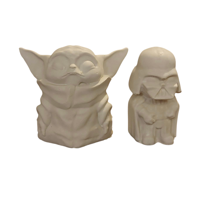 Гіпсові фігурки для розмальовування. Йода та Дарт Вйдер.