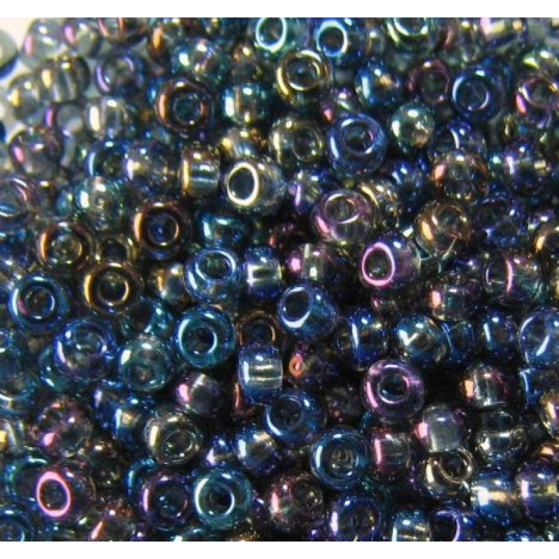 Бісер прозорий, райдужний, сірий 50 г, No10