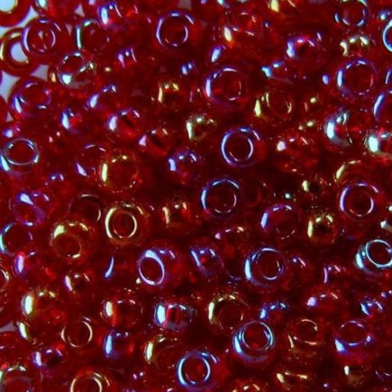 Бісер прозорий, райдужний, бордовий 10 г, No10