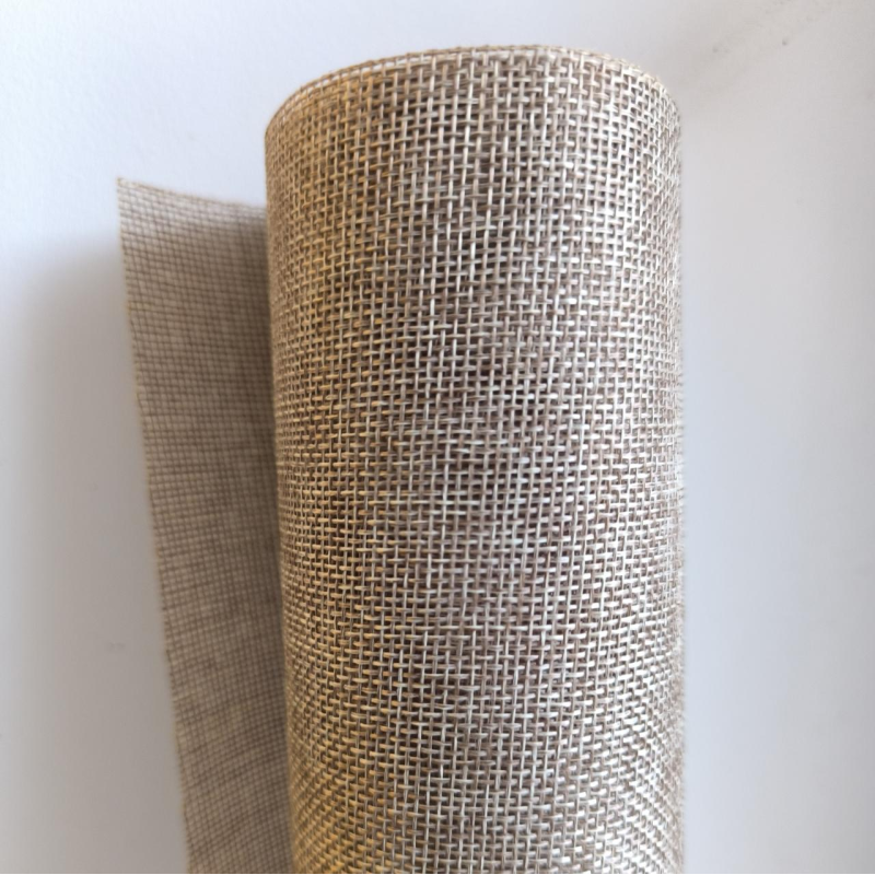 Декоративна мішковина в рулоні. Колір: бежево-сірий