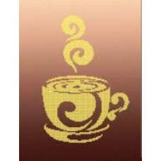 Схема для вишивання бісером. Монохром. Чашка