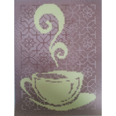 Схема для вишивання бісером. Монохром. Чашка