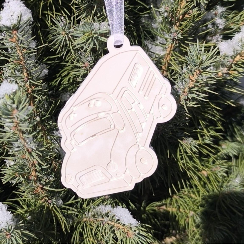 Гіпсова фігурка (барильєф) для розмальовування. Новорічна іграшка, Машинка 1.