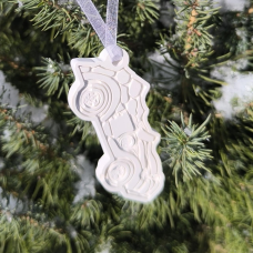 Гіпсова фігурка (барильєф) для розмальовування. Новорічна іграшка, Машинка 2.