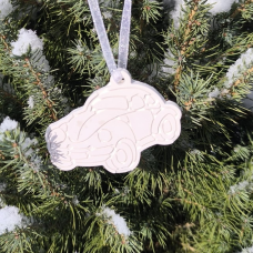 Гіпсова фігурка (барильєф) для розмальовування. Новорічна іграшка, Машинка 4.