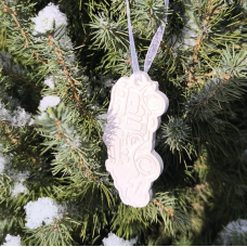 Гіпсова фігурка (барильєф) для розмальовування. Новорічна іграшка, Машинка 5.