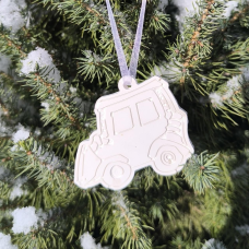 Гіпсова фігурка (барильєф) для розмальовування. Новорічна іграшка, Машинка 6.