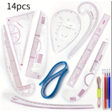 Набір пластикових лекал 14 шт.