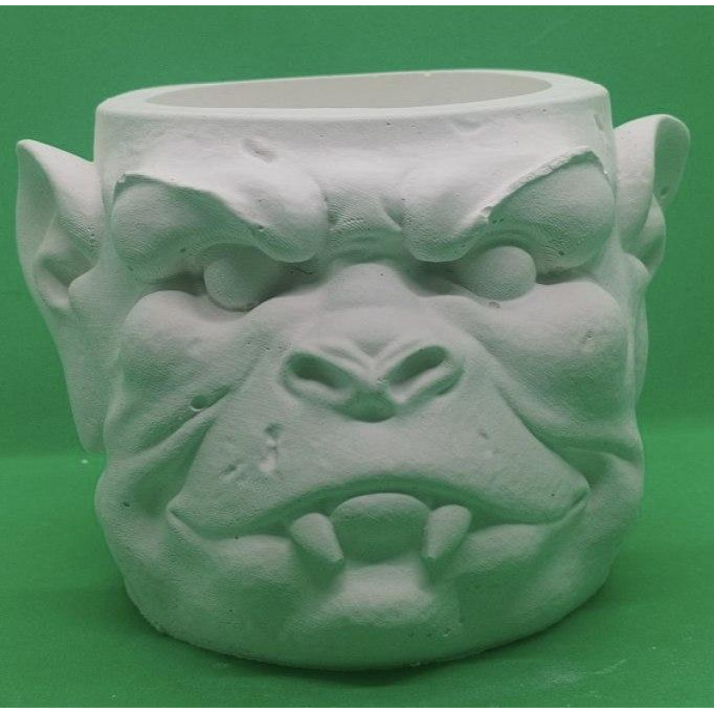 Стаканчик для олівців гіпсовий без покриття, Голова орка.