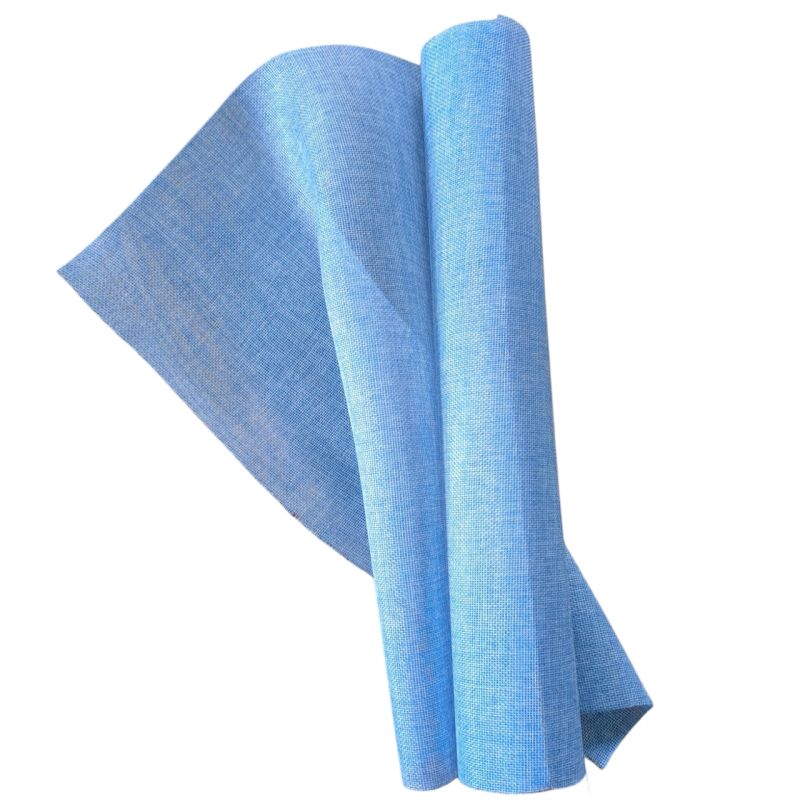 Декоративна мішковина в рулоні. Колір: блакитний