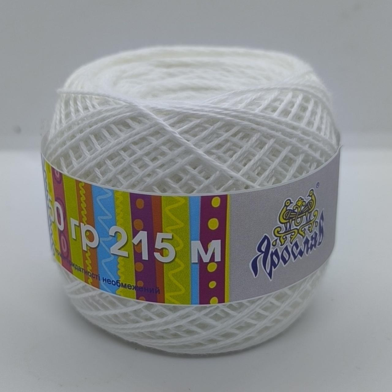 Пряжа полеестер Ярослав. 215м Колір: Білий
