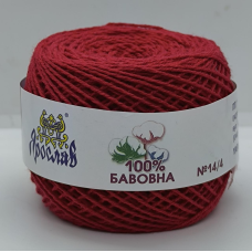 Пряжа бавовняна Ярослав 175 м. Колір: червоний