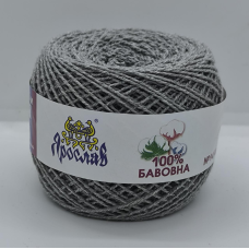 Пряжа бавовняна Ярослав 175 м. Колір: сірий