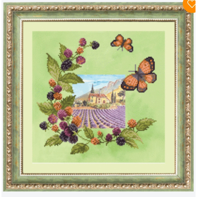 Схема для вишивання бісером. Лавандове поле.