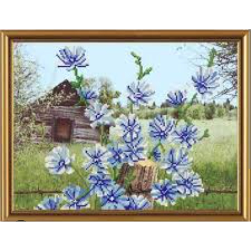 Схема для вишивання бісером.Блакитні квіти Схема для вишивання бісером.Блакитні квіти