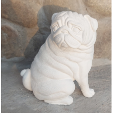 Гіпсова фігурка для розмальовування. Мопсик.